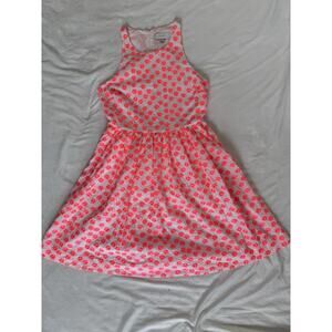 J.CREW Neon Pink Floral Embroidered Fit & Flare Dress Sleeveless Cotton Size 6